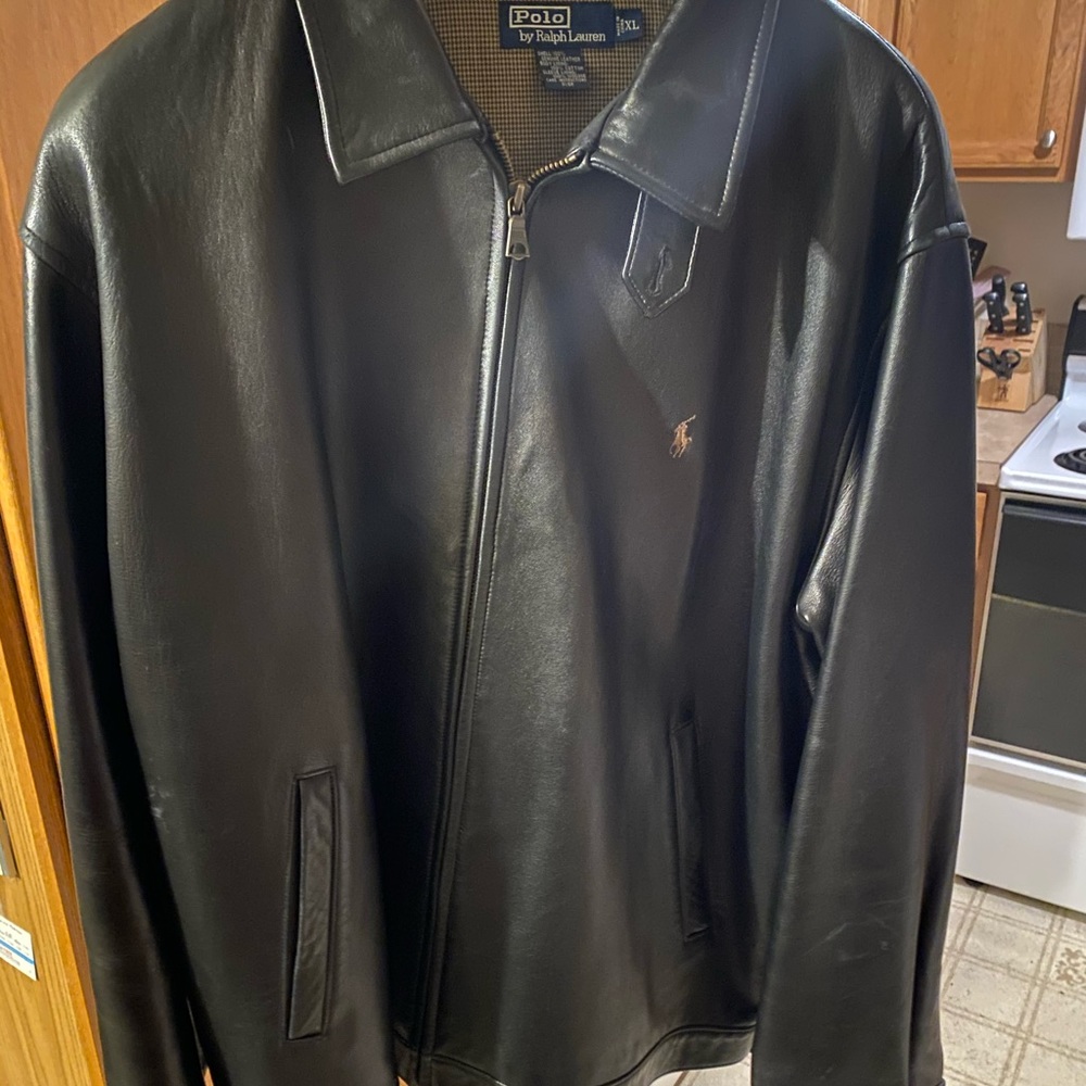 Ralph Lauren leather coat. Size XL
